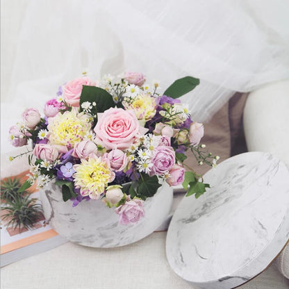 Set of 3pcs Marble Round Boxes