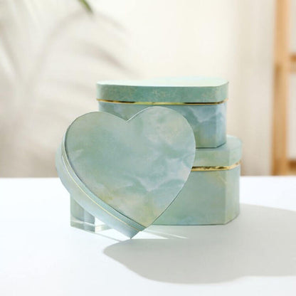 Coffrets en marbre en forme de cœur - Lot de 3 pièces - Lots en vrac