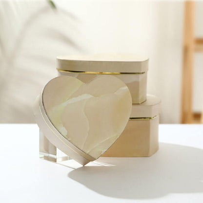 Coffrets en marbre en forme de cœur - Lot de 3 pièces - Lots en vrac