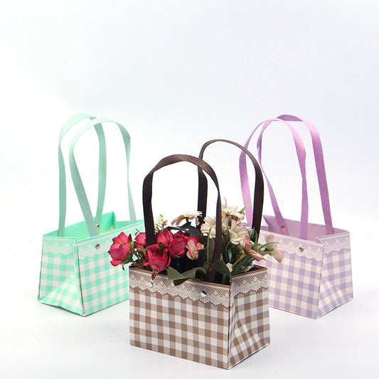 Elegant Flower Packaging Gift Paper Bag with Handles
