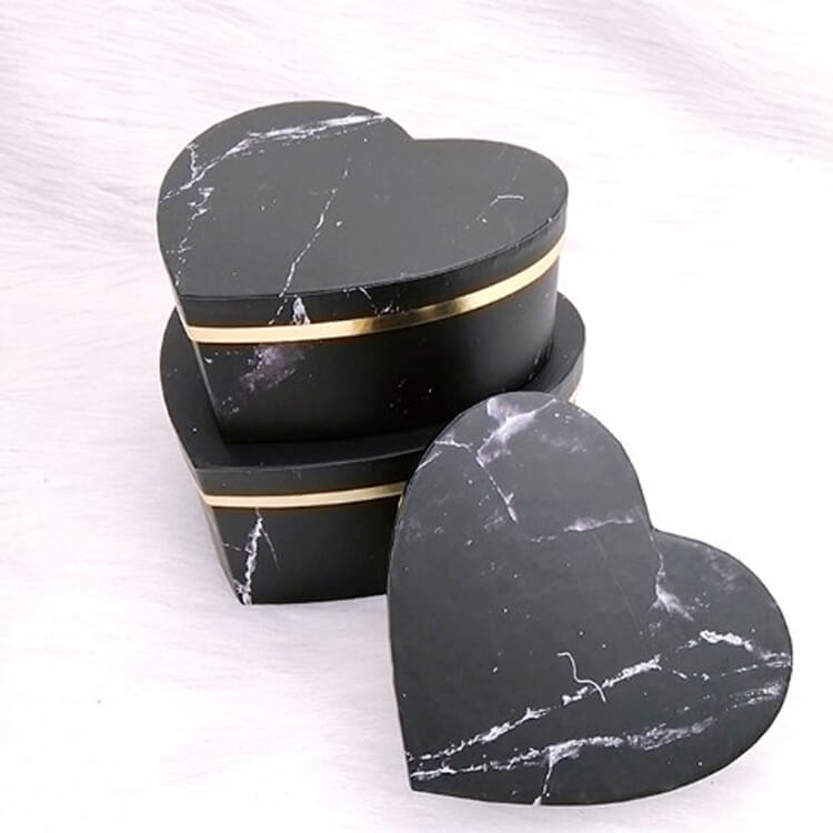 Heart Shaped Marble Boxes - Set of 3pcs