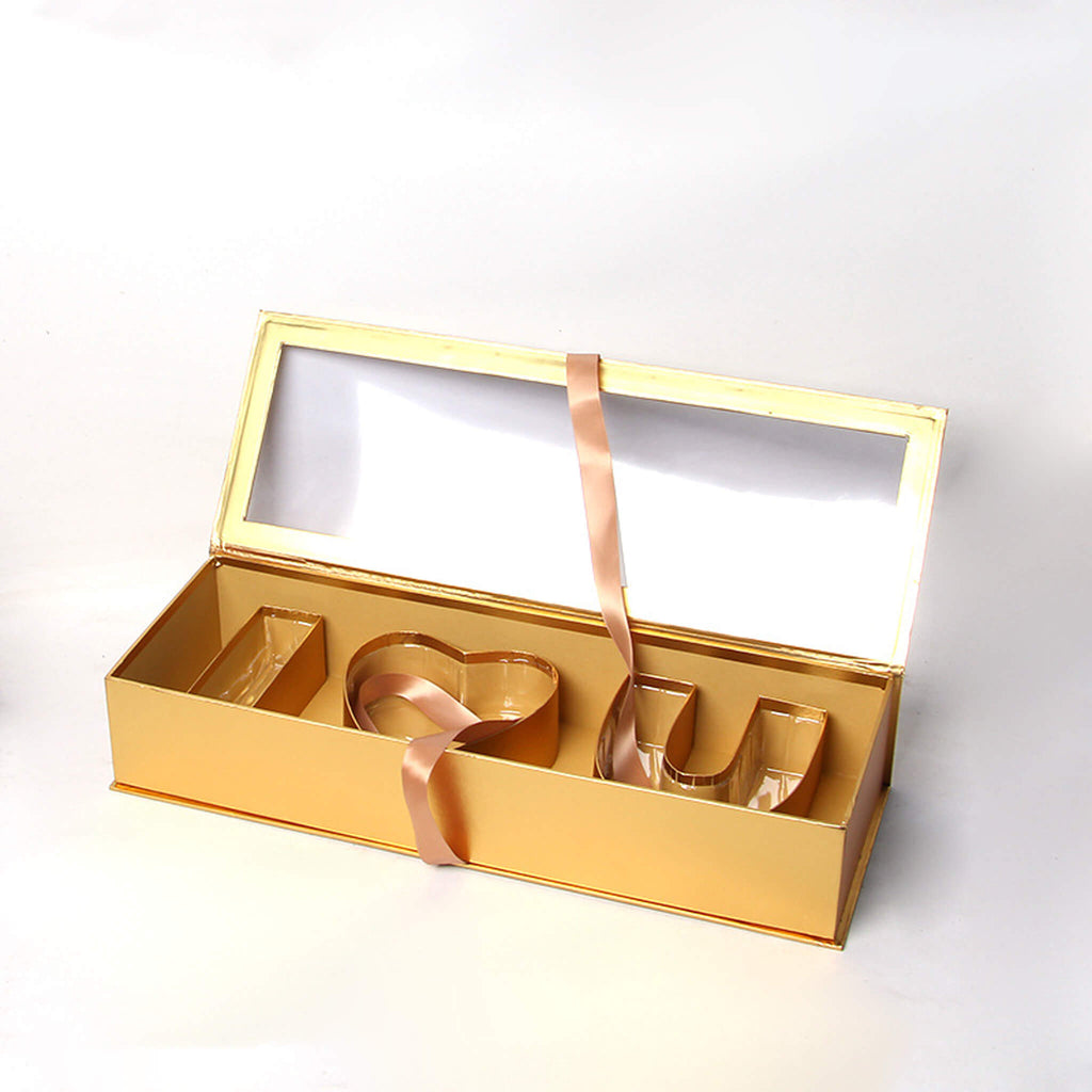 I Love You Letter Flower Arranging Box with Ribbon, 12pcs