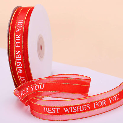 50 Yards Organza Chiffon Ribbon for Gift Wrapping Wedding Bouquet Crafts